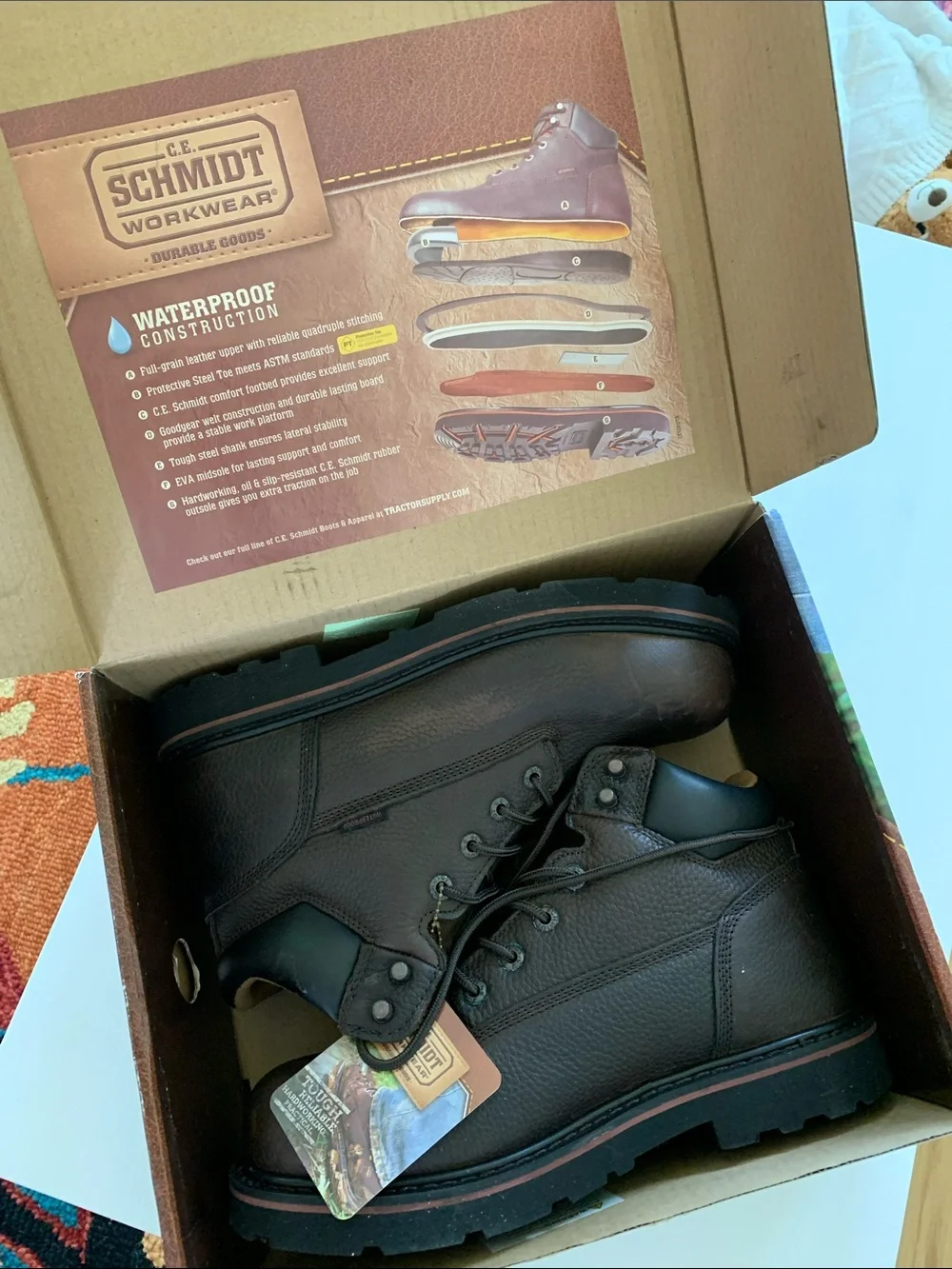 C.E. Schmidt Workwear Brown Waterproof Boot , never been worn.